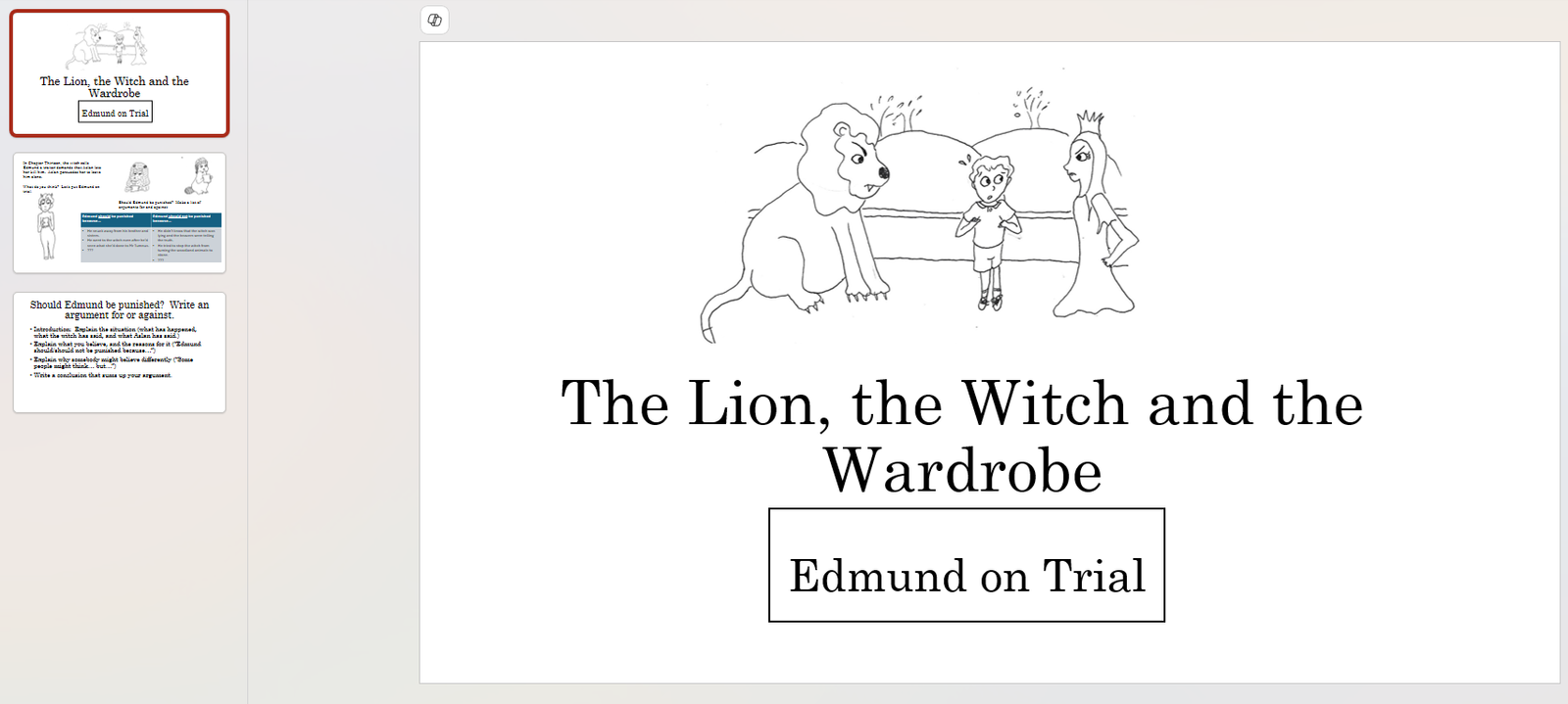 The Lion, Witch, Wardrobe - Edmund's Trial Scene