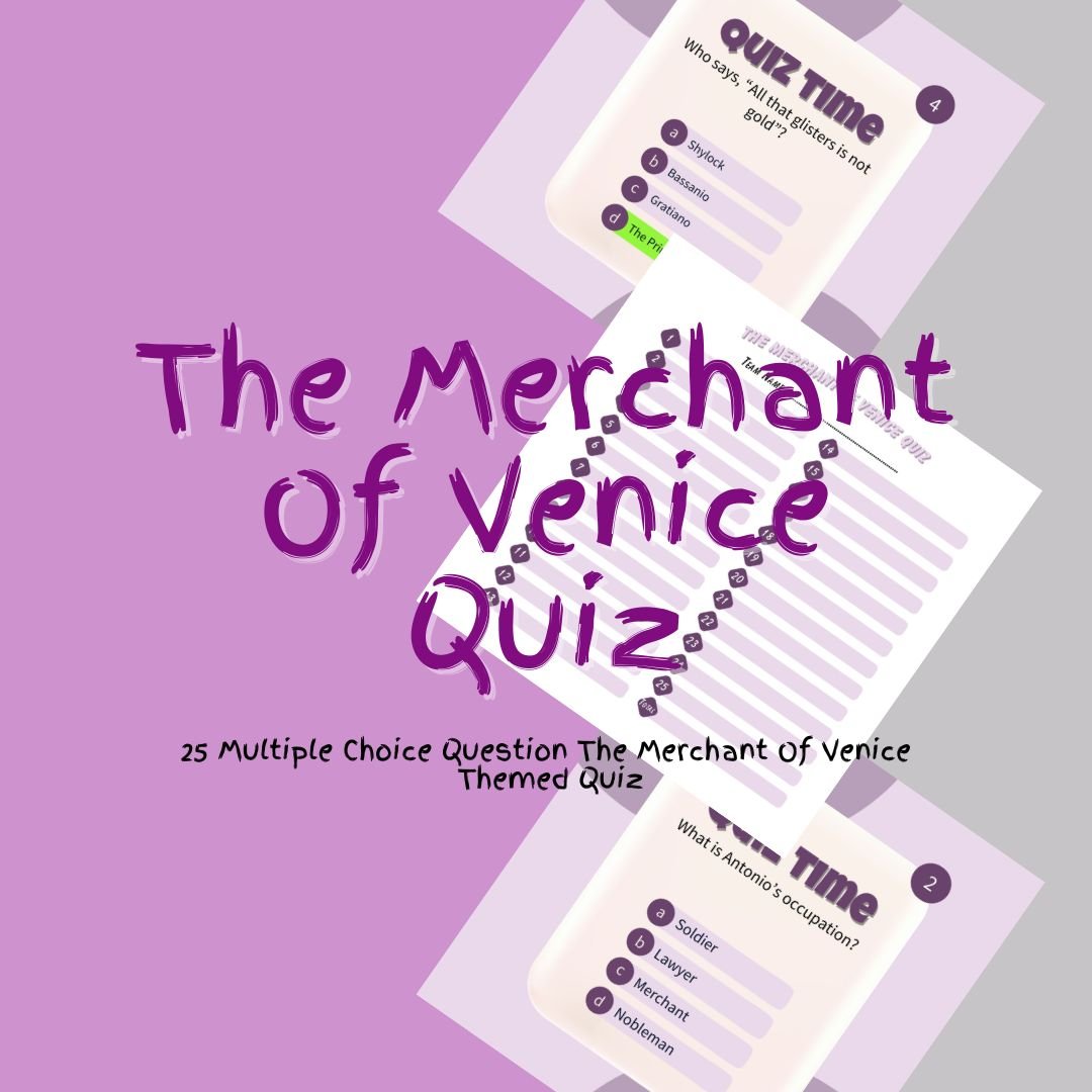 Merchant of Venice multiple choice quiz image.