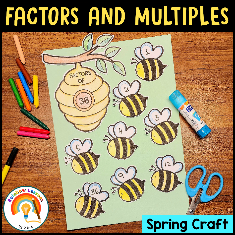 Bee and hive factors maths craft for children.