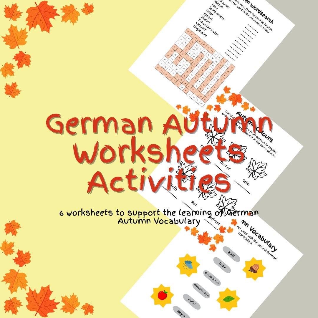 German autumn vocabulary worksheets and activities.