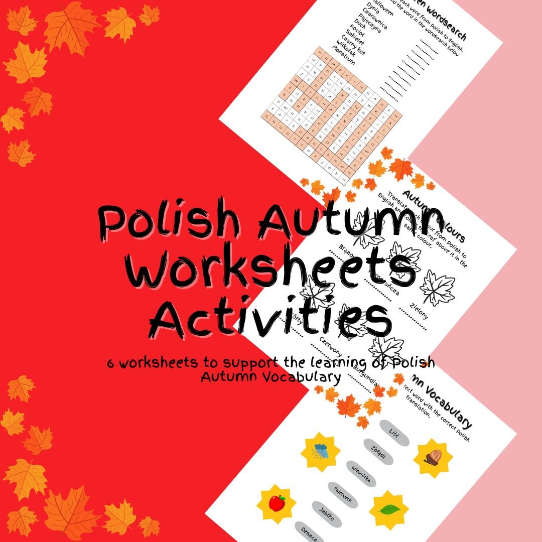 Polish autumn vocabulary worksheets and activities.