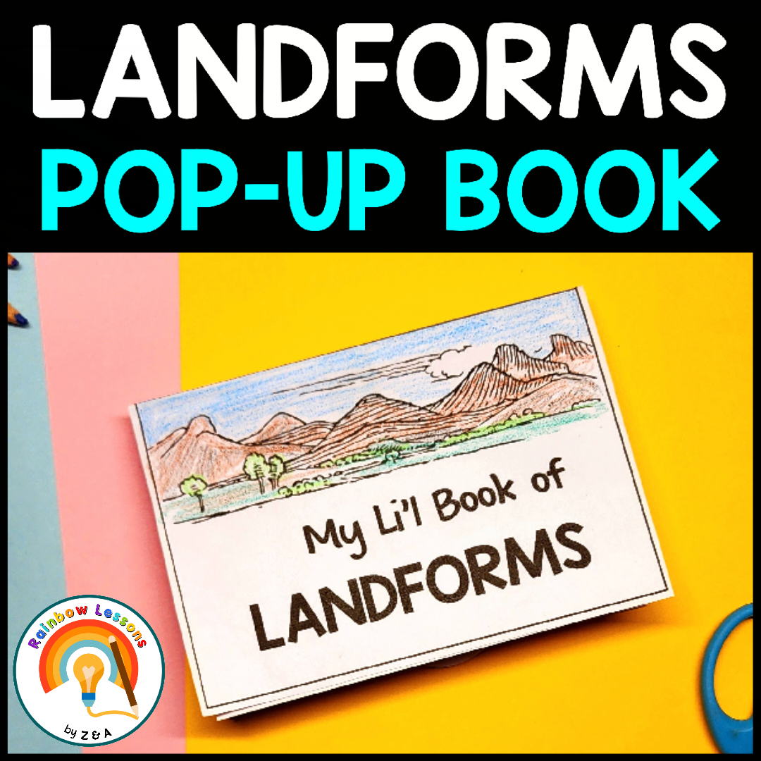 Landforms pop-up book cover illustration