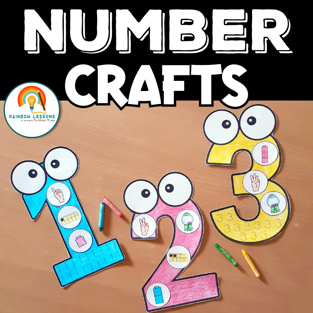 Craft numbers one, two, and three with crayons.