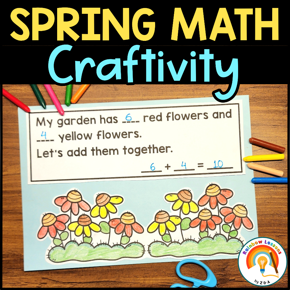 Spring maths activity with flower addition.