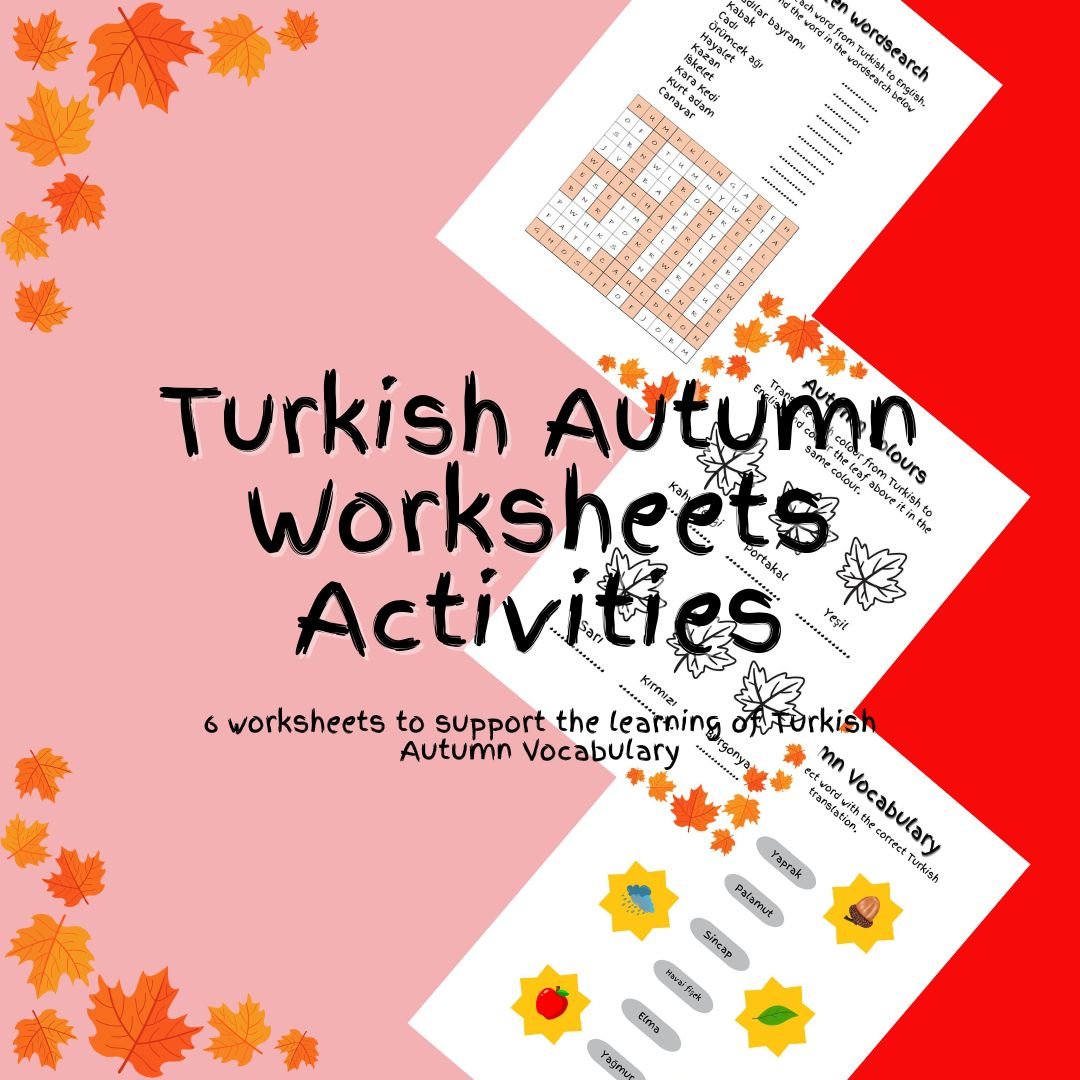 Turkish autumn vocabulary worksheets and activities.