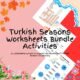 Turkish seasons worksheets bundle for vocabulary activities.