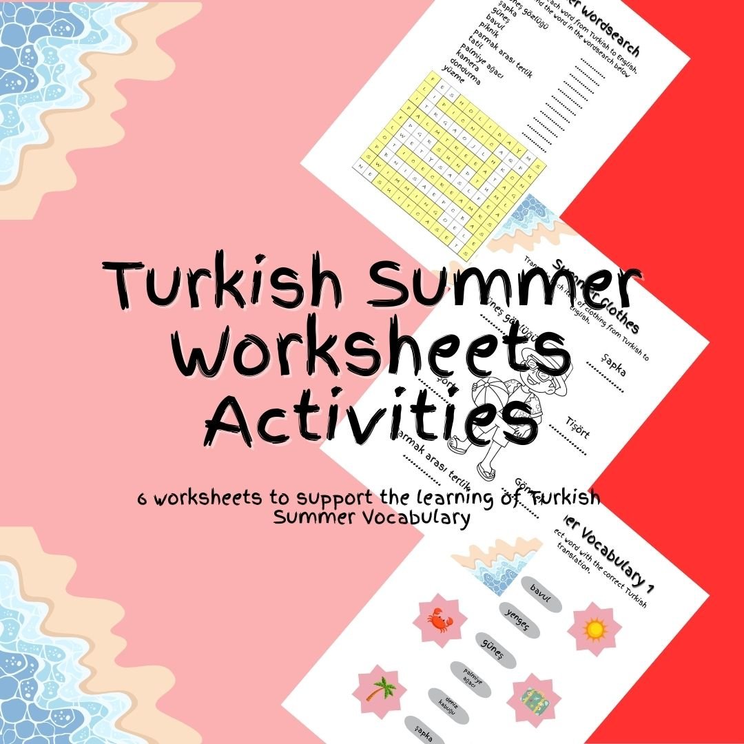 Turkish summer vocabulary worksheets and activities.