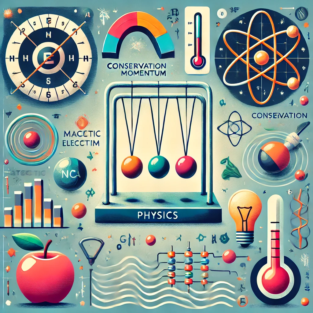 Illustration of physics concepts and symbols.