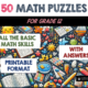 50 math puzzles for Grade 12 with answers.