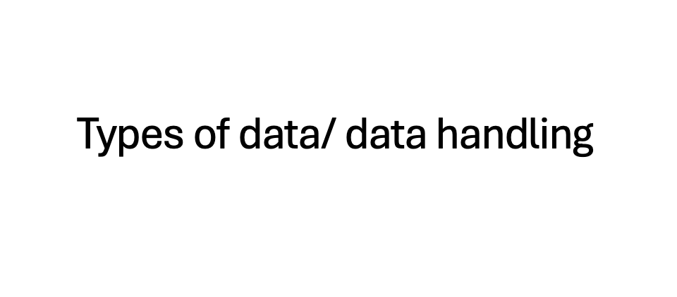 Data types and handling overview