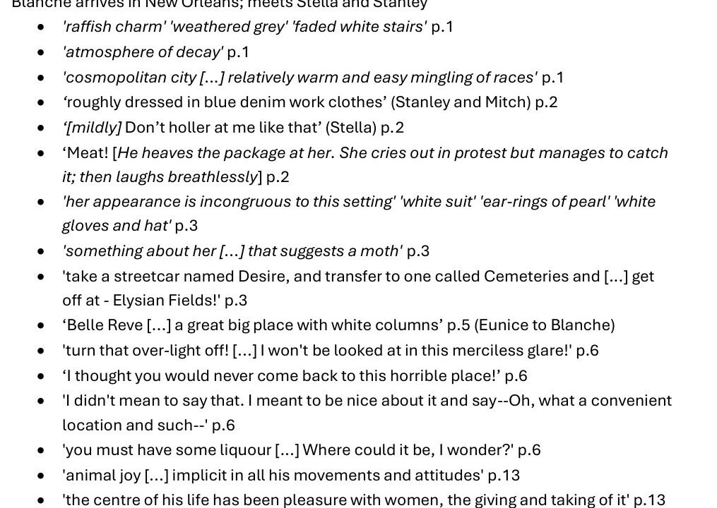 Summary of Scene 1 from 'A Streetcar Named Desire'.