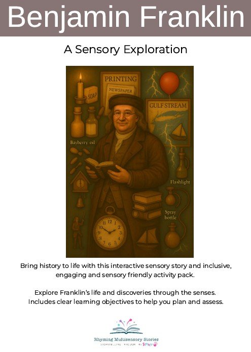 Benjamin Franklin sensory exploration activity pack cover.