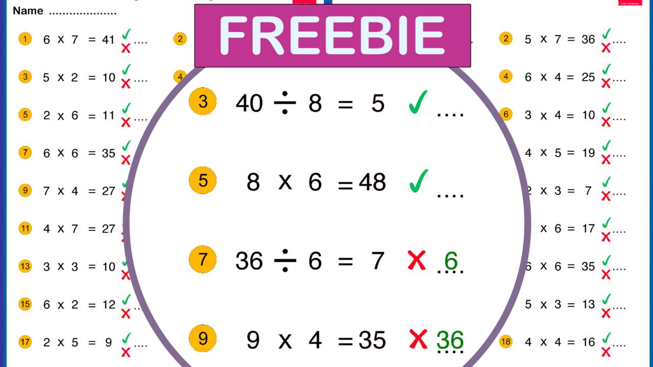 Printable maths quiz up to 50 with answers.