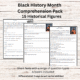 Black History Month comprehension pack with 15 historical figures.