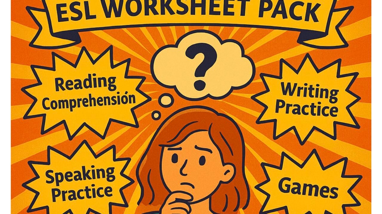 Middle school ESL problem-solving worksheet pack cover
