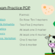 Biology exam topics with cute cow illustration.