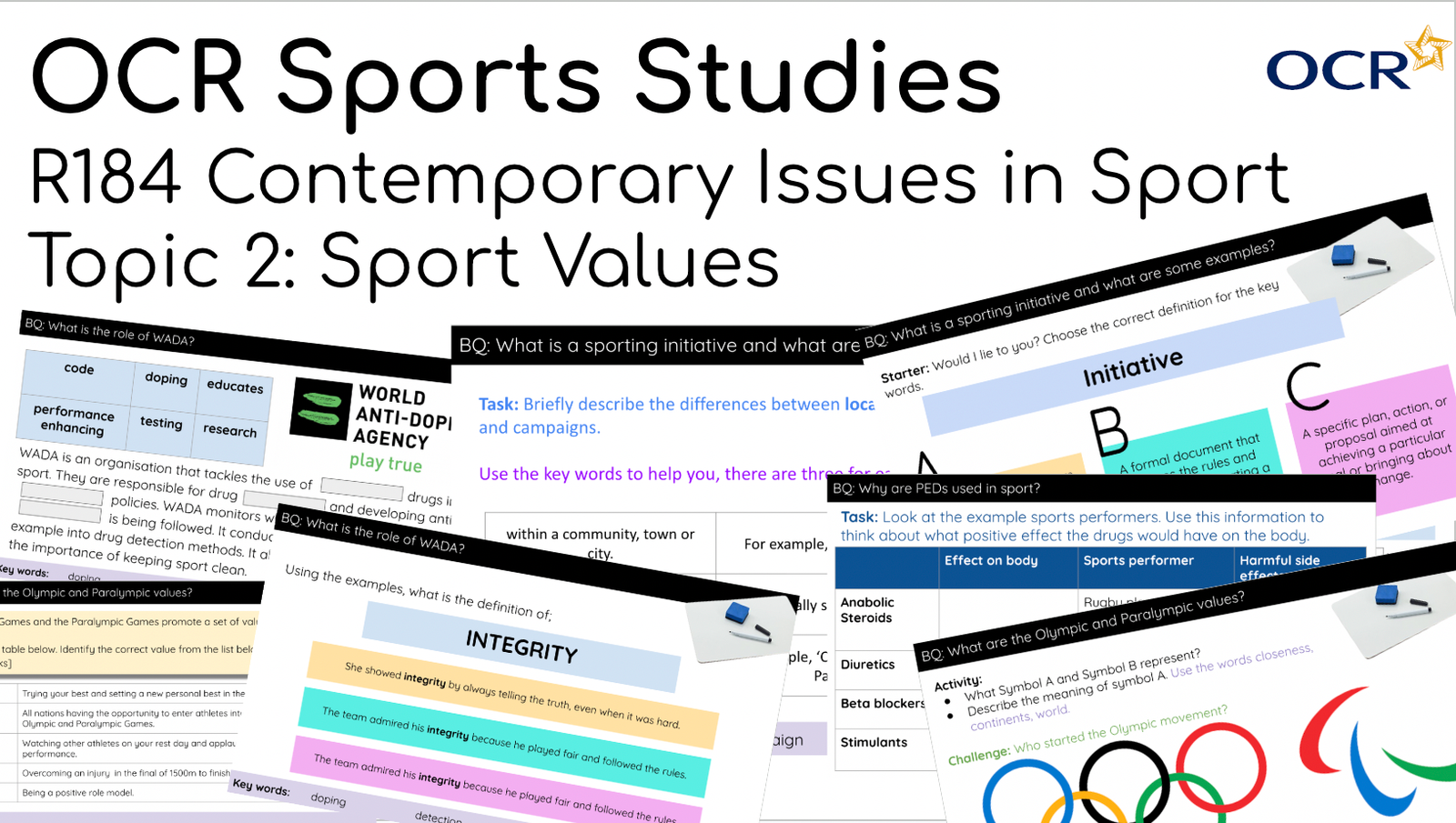OCR Sport Studies on contemporary issues and values.