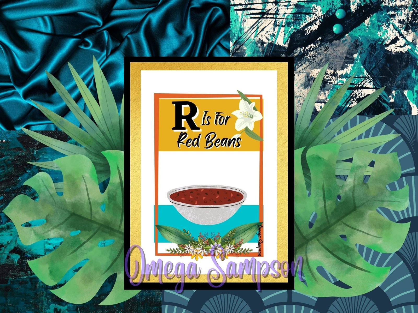 Illustrated poster: R is for Red Beans.