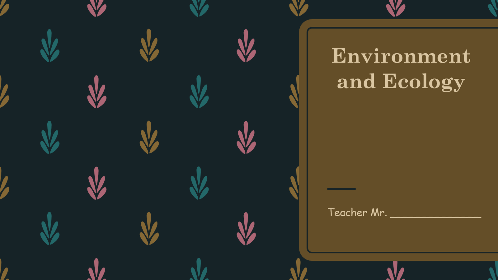 Environment and Ecology presentation cover design