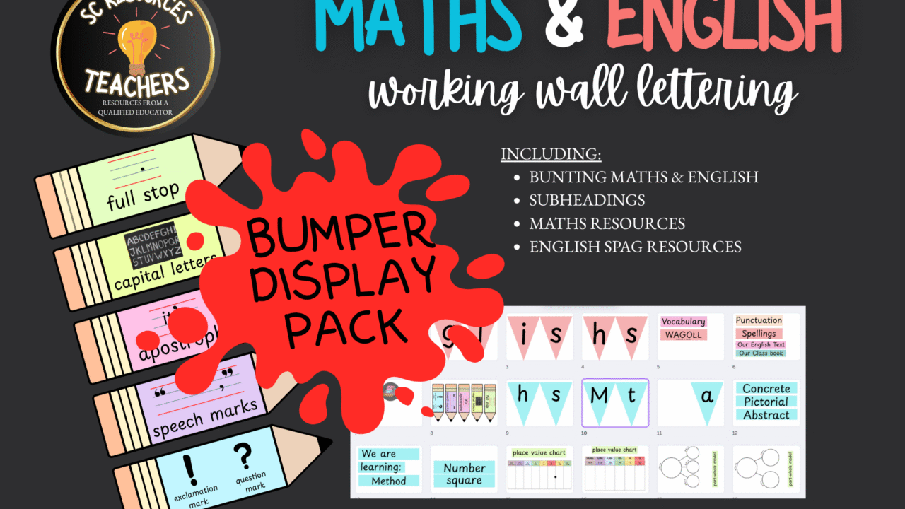 Maths and English classroom display resources pack.