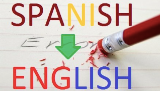 Eraser changing Spanish to English language.