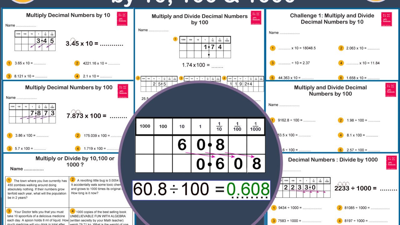 Multiply and divide decimals worksheet bundle.