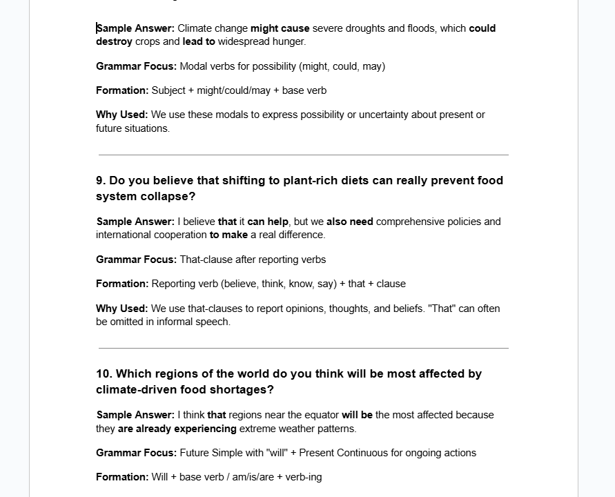 Sustainable ESL worksheet on climate change impacts.