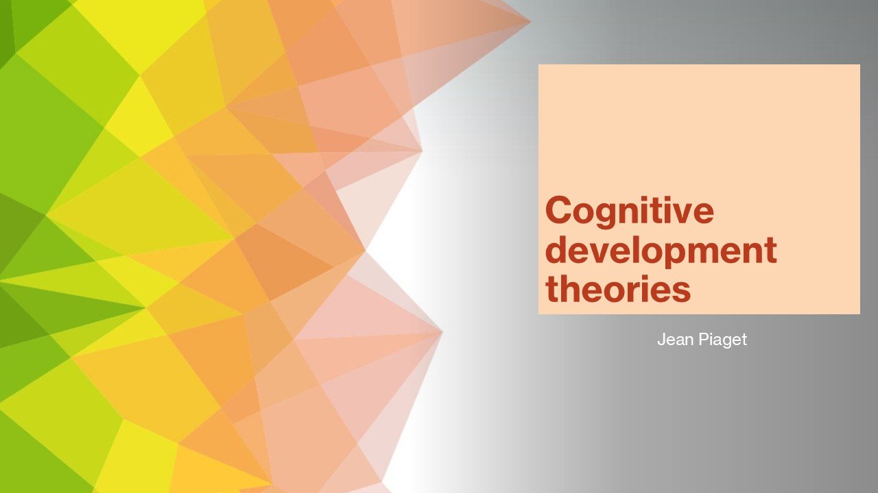 Geometric abstract with Cognitive Development Theories text.