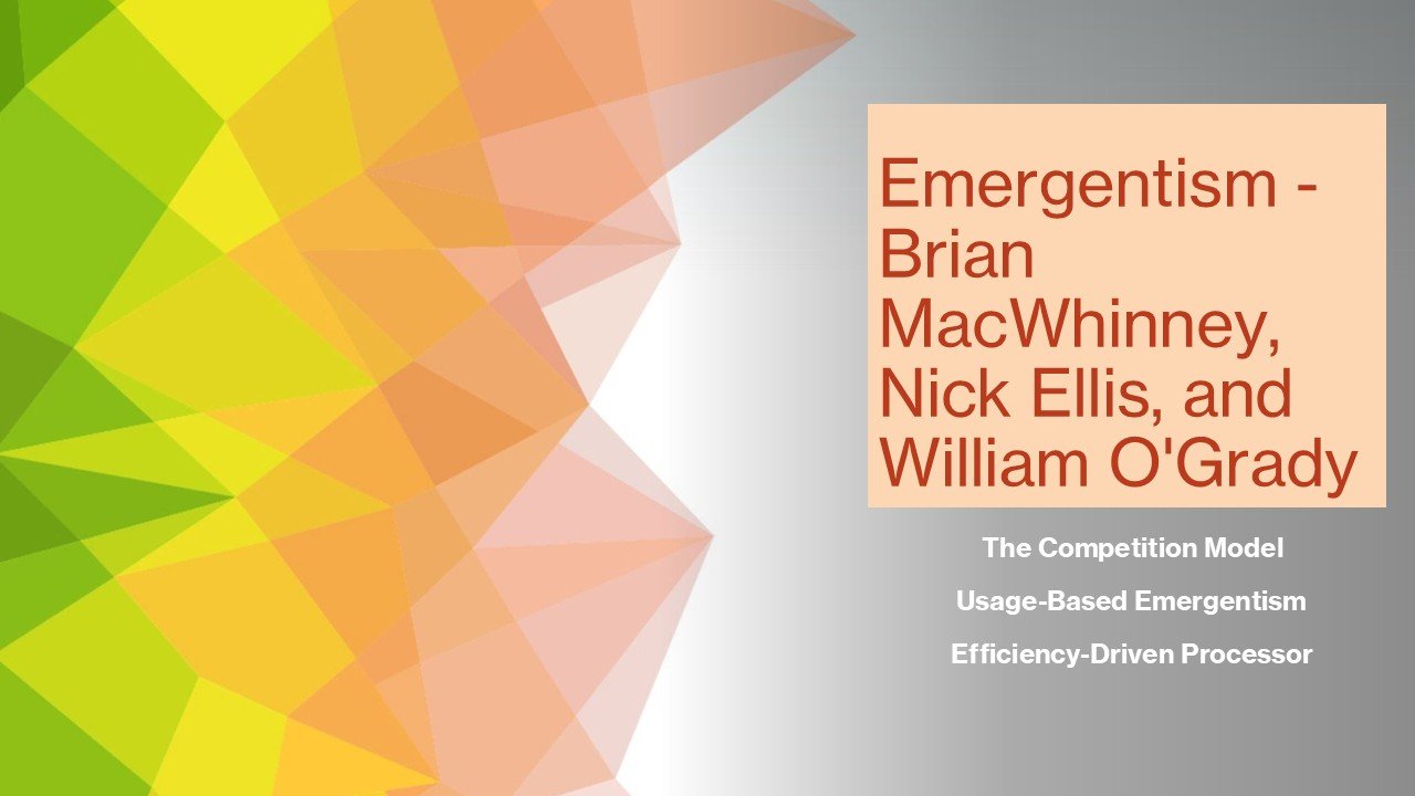 Emergentism book cover with abstract geometric design.