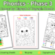 Phase 3 Colour by Digraph & Trigraph – Phonics Colouring Sheets