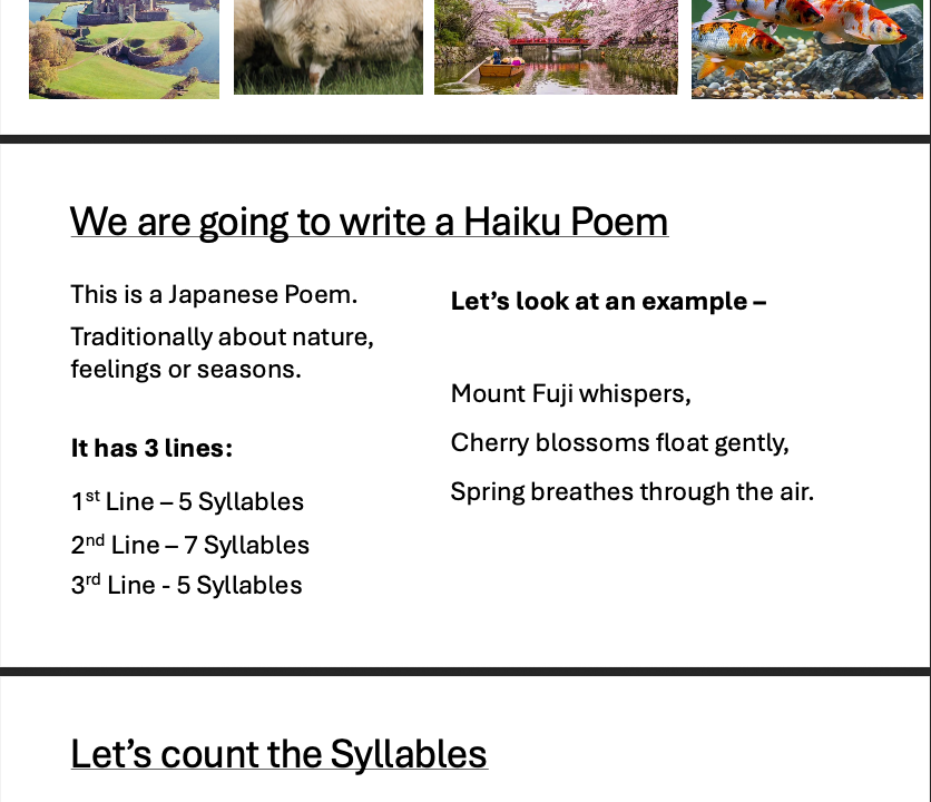 Haiku Poem PowerPoint and Resources