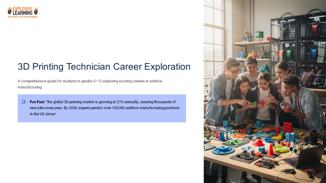 Students exploring 3D printing technology and careers.