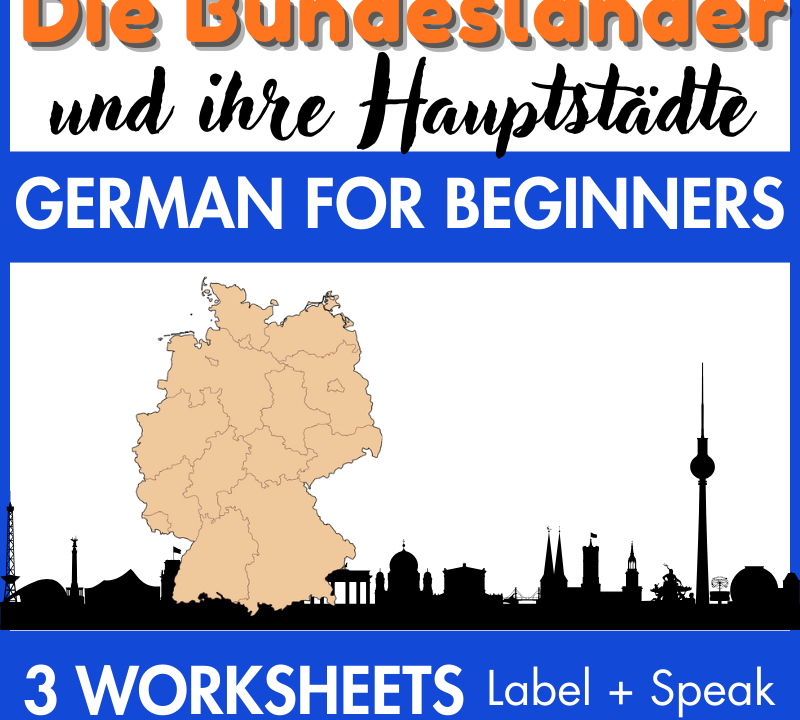 German states map educational poster for beginners