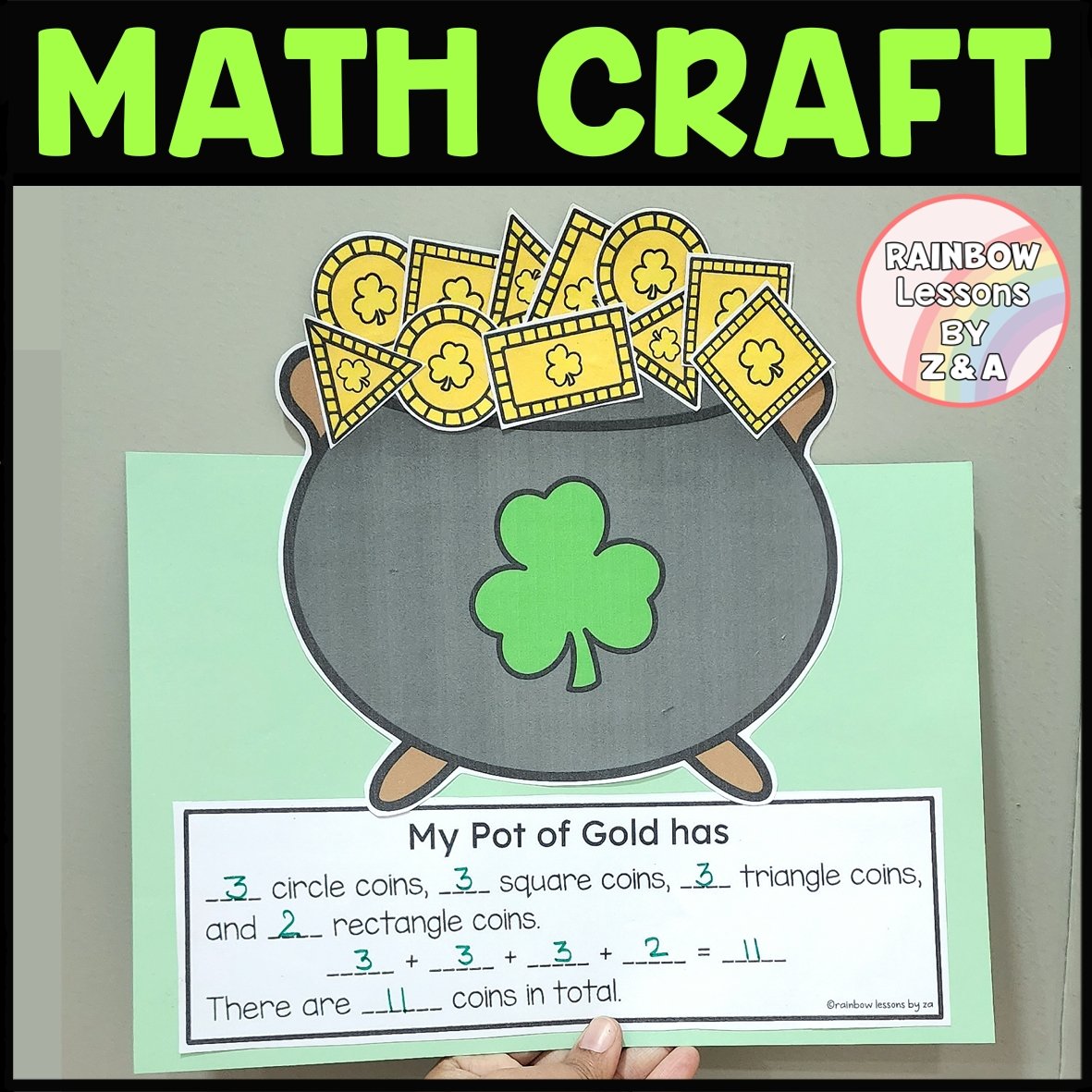 St Patrick’s Day pot of gold maths craft