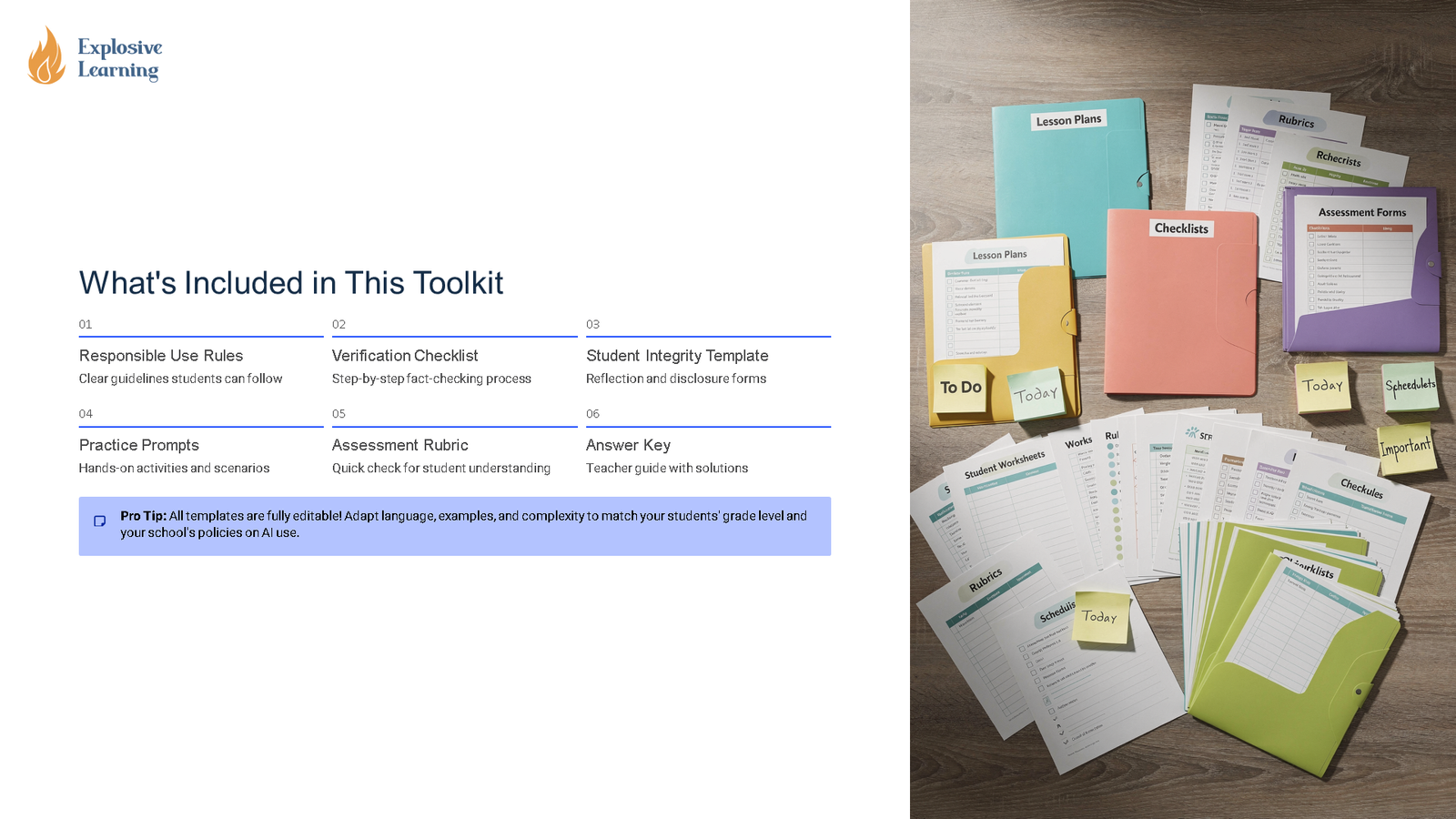 Educational toolkit folders and printed classroom resources