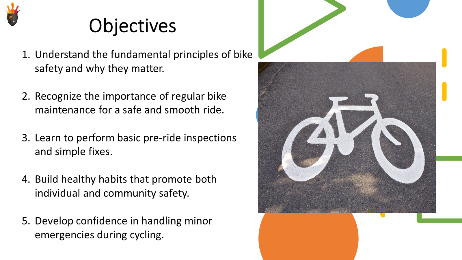 Bicycle lane marking on asphalt road
