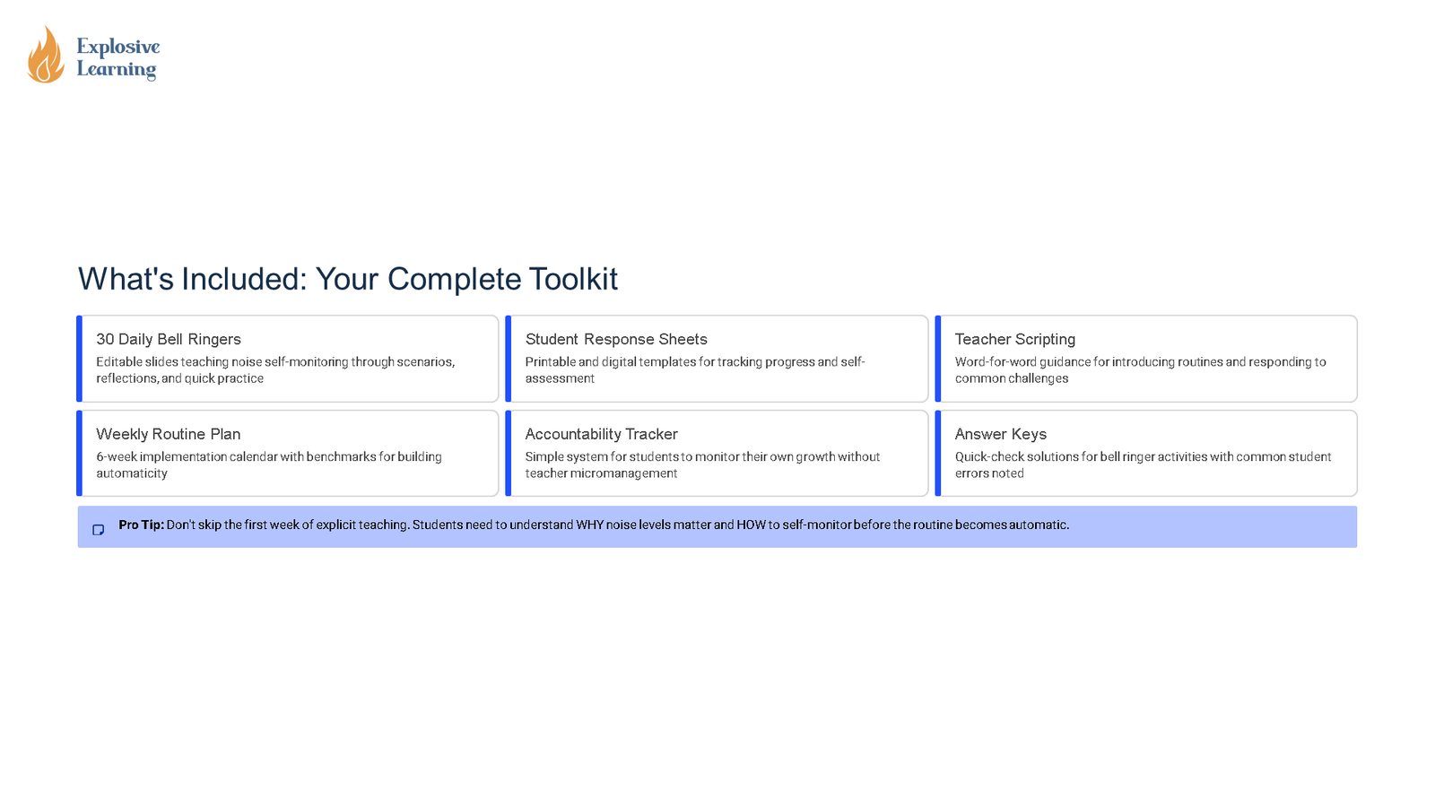 Complete classroom toolkit overview from Explosive Learning