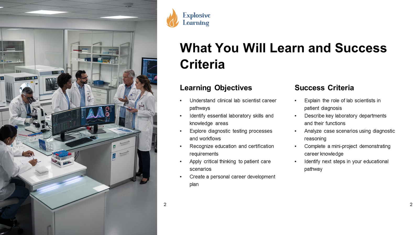Laboratory scientists reviewing data in modern clinical lab
