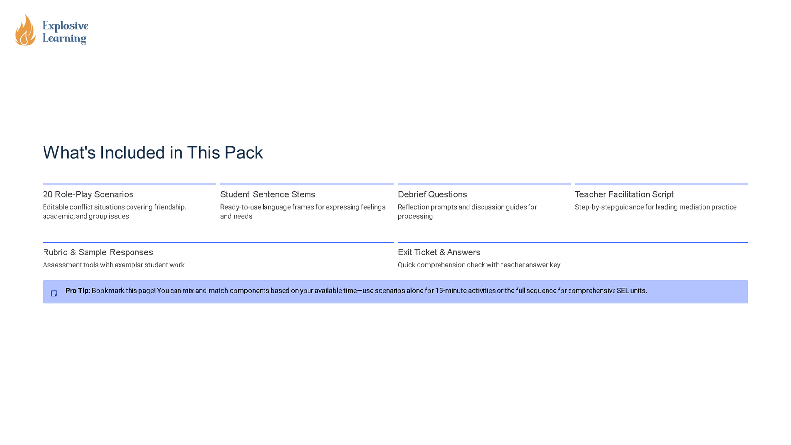 What's Included in This Pack overview slide