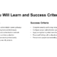 Learning goals and success criteria slide