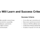 Slide outlining learning goals and success criteria