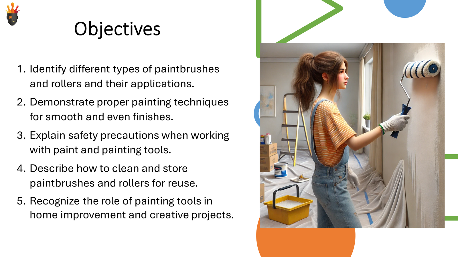 Woman painting interior wall with roller