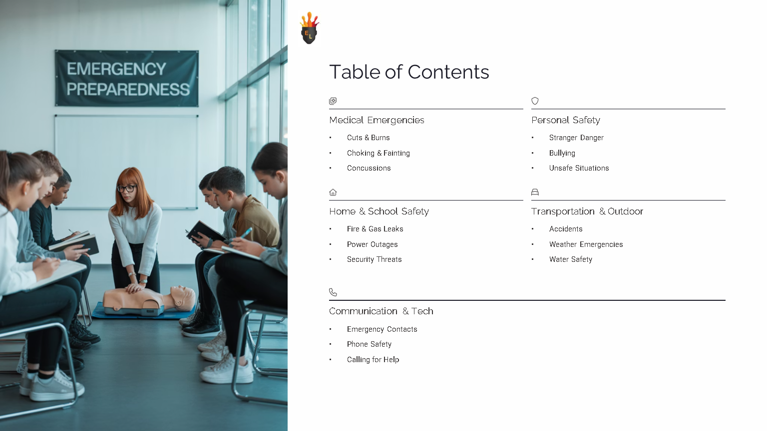 Students practising CPR in emergency preparedness class