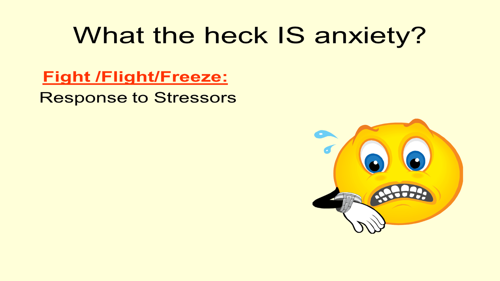 Anxiety explanation with worried emoji illustration