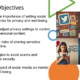 Slide on social media privacy and security objectives