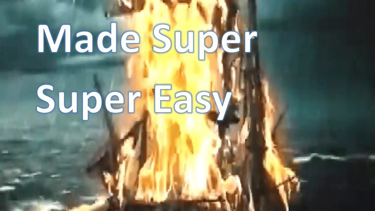 Burning ship at sea with Tempest title text