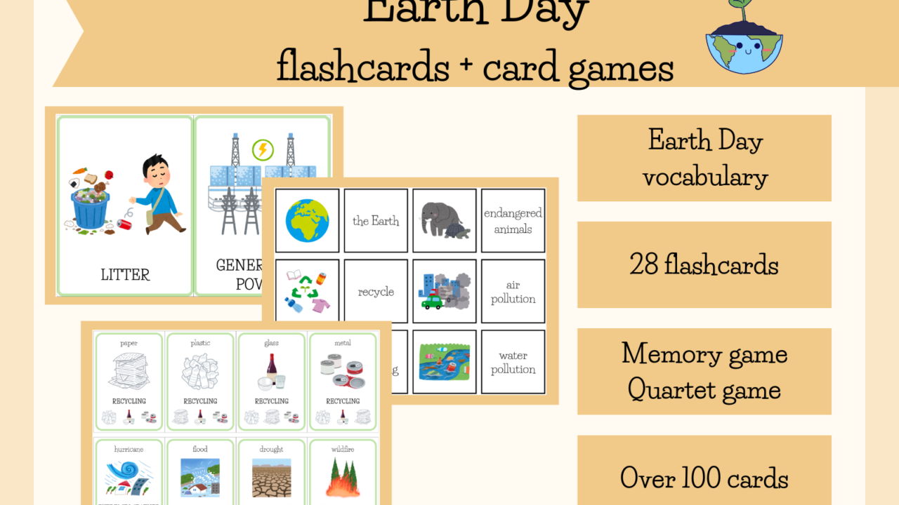 Earth Day flashcards and card games preview