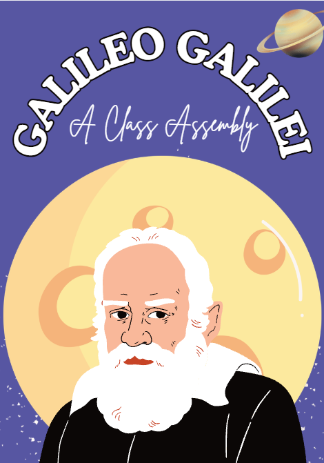 Illustrated poster of Galileo Galilei class assembly