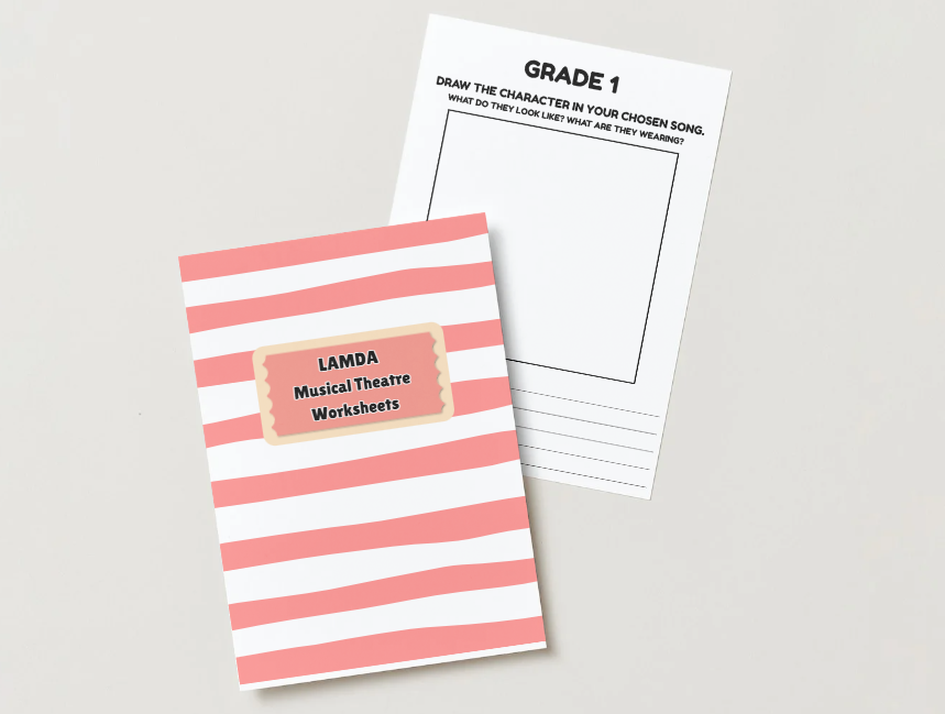LAMDA Musical Theatre worksheets booklet and Grade 1 sheet