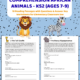 KS2 African animals reading comprehension worksheet cover